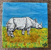Nashorn (9x9) Teil der Serie – Kunst am Eiskasten